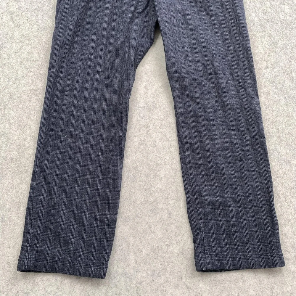 J.Crew Pants Mens 36x30 (37x29) Blue 770 Straight Check Chino Stretch Tweed